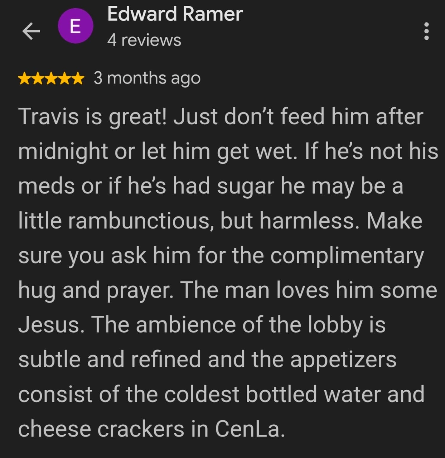 Review from Edward Ramer