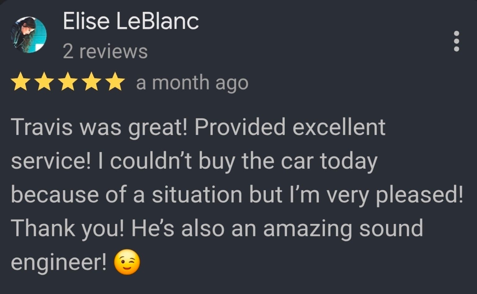 Review from Elise LeBlanc
