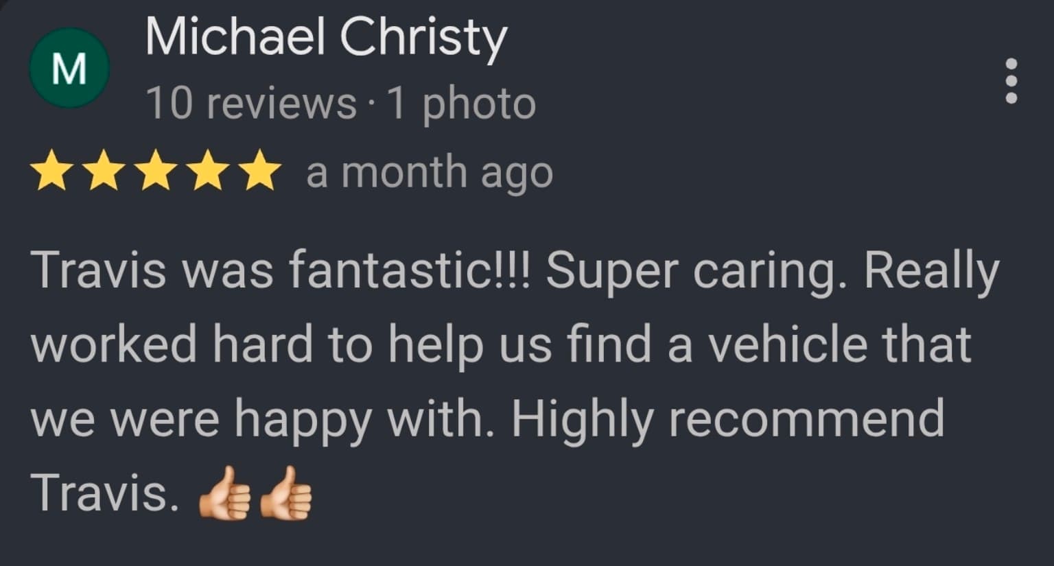 Review from Michael Christy