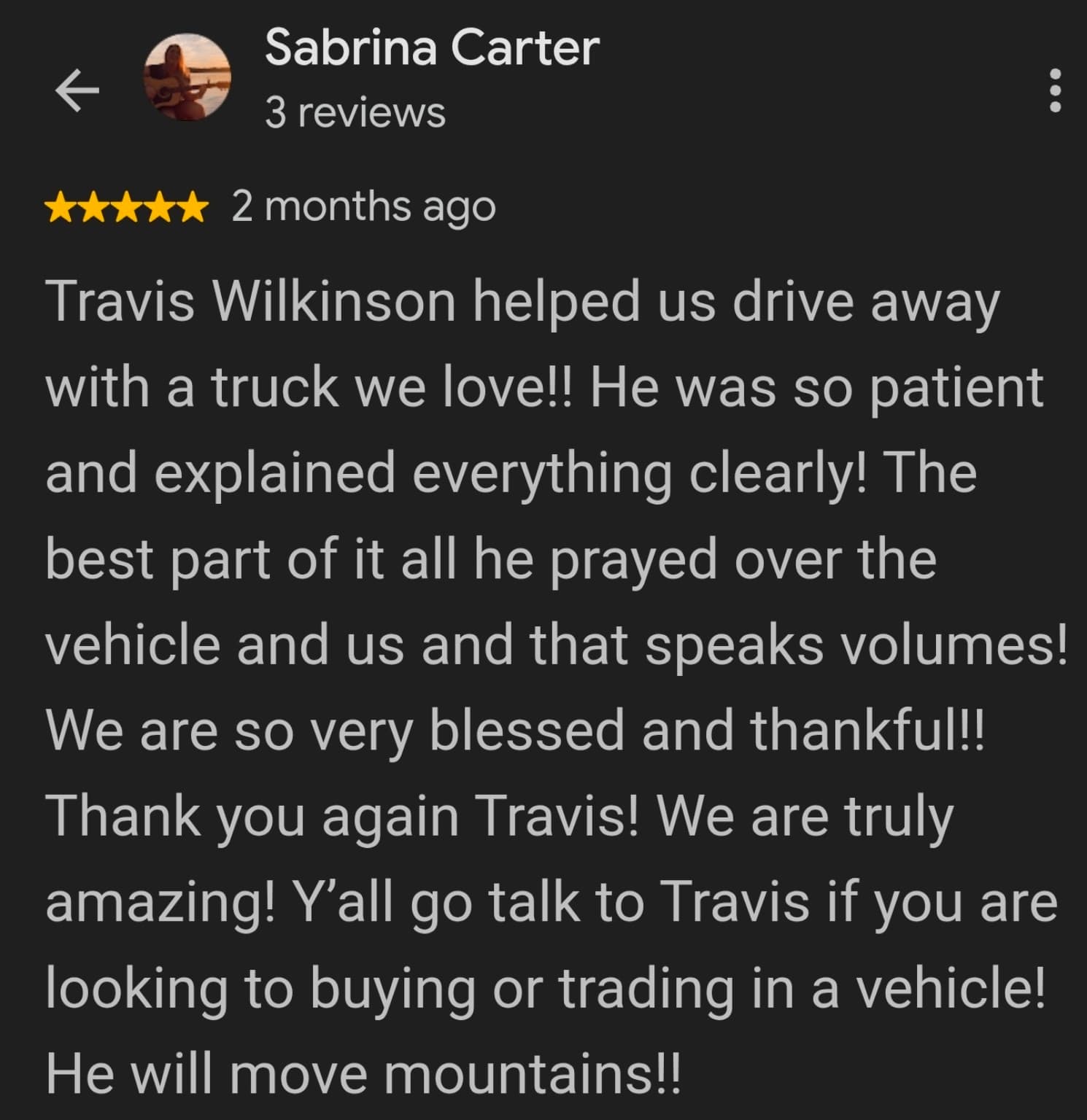 Review from Sabrina Carter